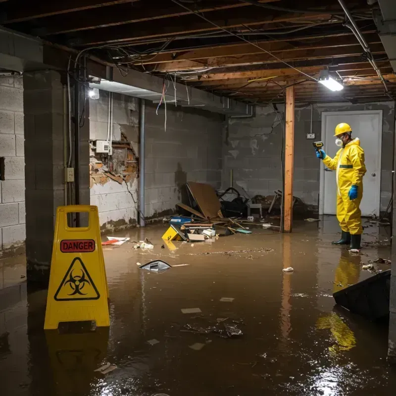 Flooded Basement Electrical Hazard in Albion, IN Property